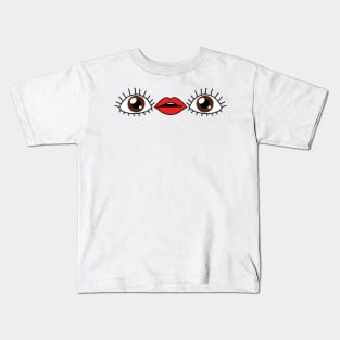 Eye Mouth Eye Emoji Kids T-Shirt